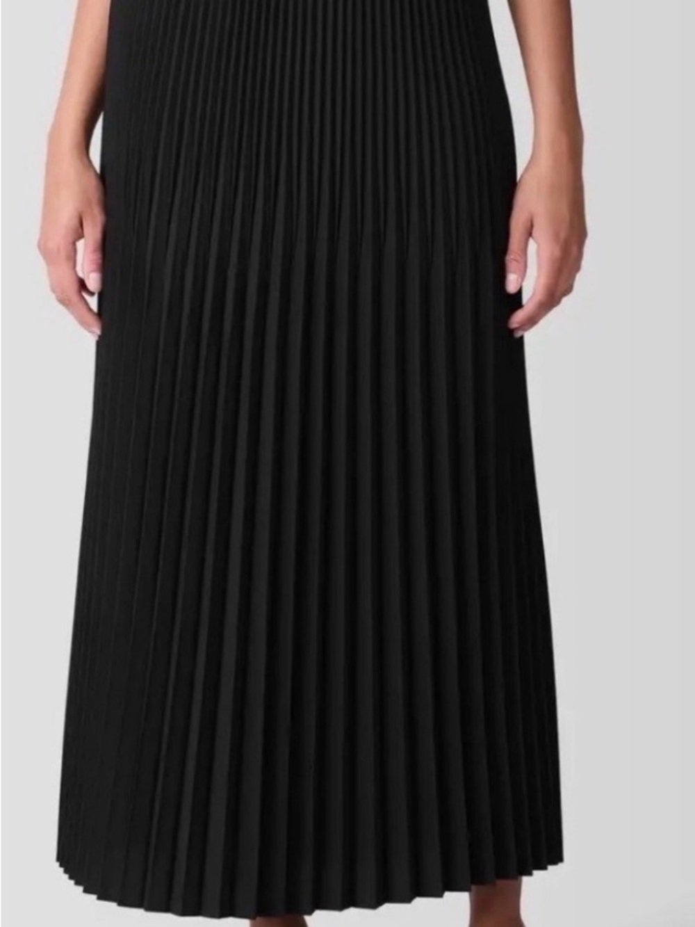 Eileen Fisher Black Pleated Maxi Skirt